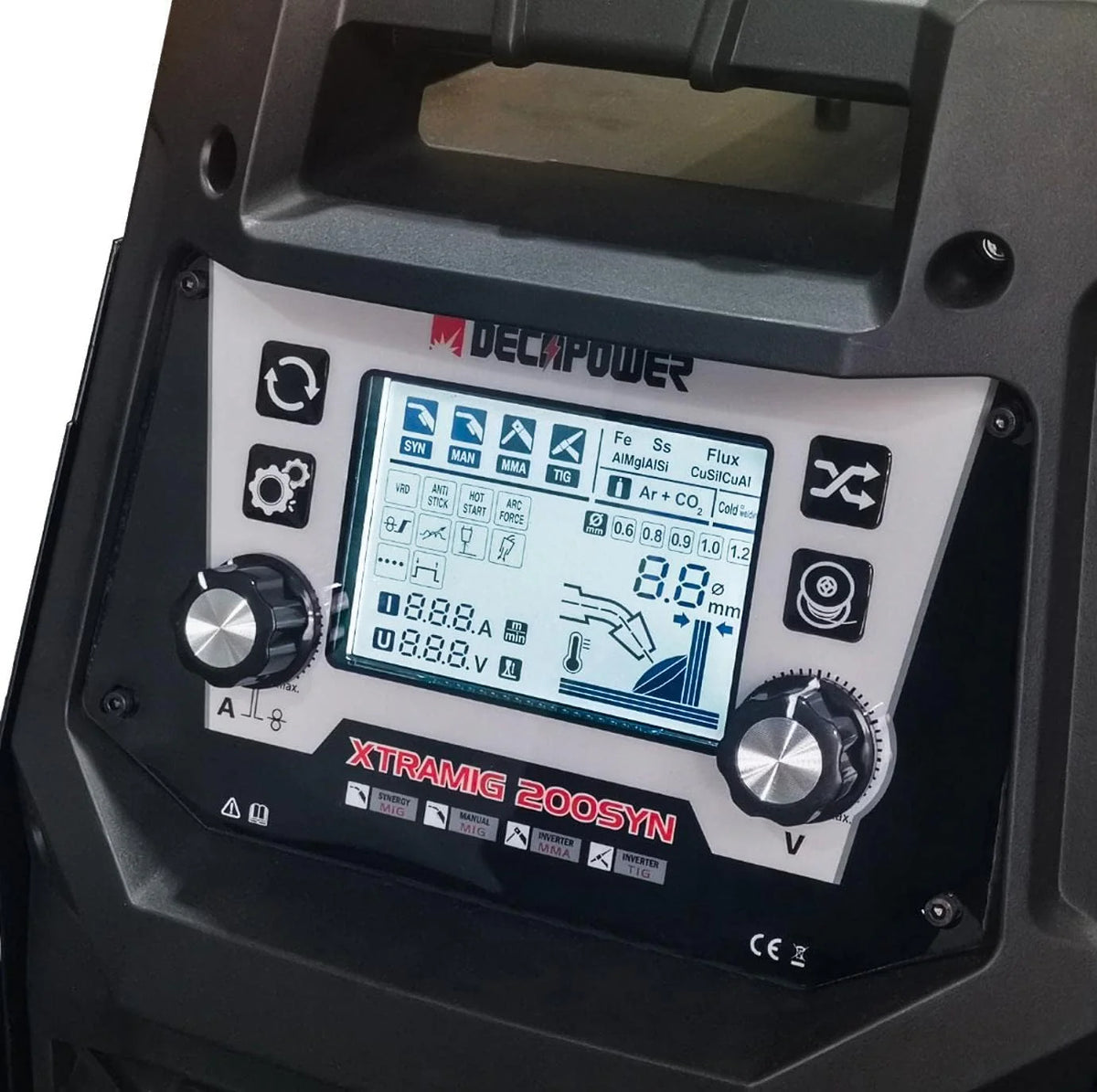 Decapower lasapparaat lasapparaat 200A MIG met gas en gasvrij MAG MMA TIG gevulde draad 4 in 1 mig met accessoires (XTRAMIG Pakket 2)(XTRAMIG ARES)