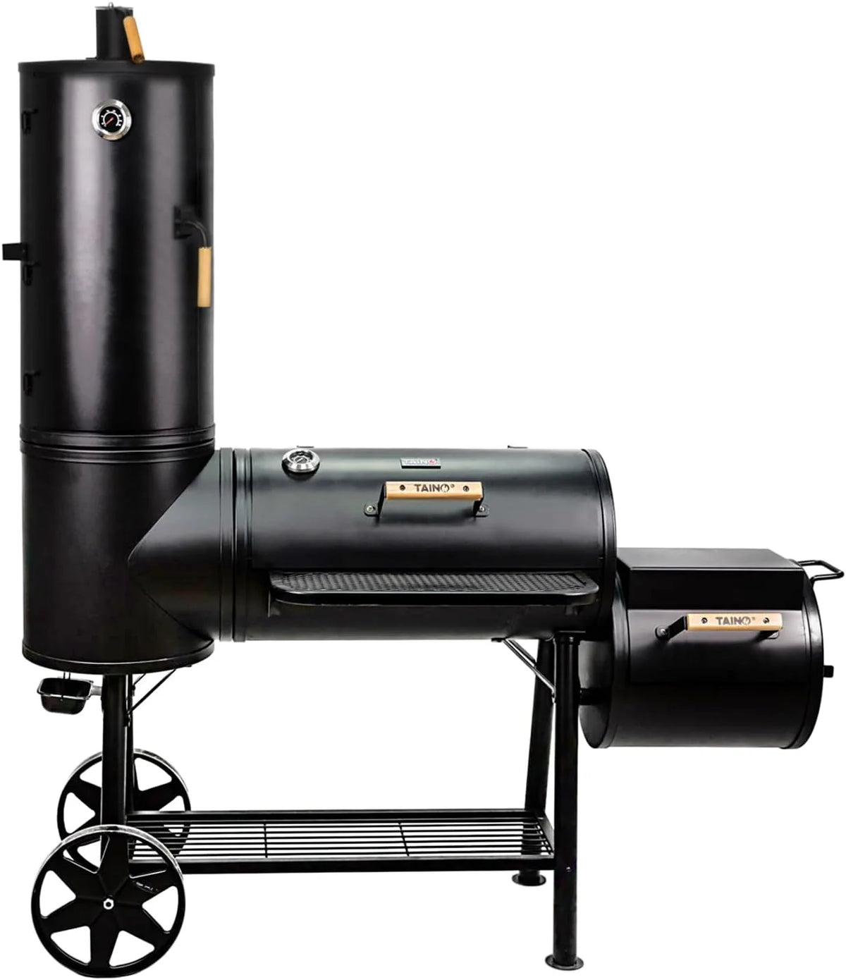 TAINO CHIEF 130 XXL rookoven 130 kg BBQ GRILLWAGEN houtskool grillhaard 3,5 mm staal professionele kwaliteit(Large)
