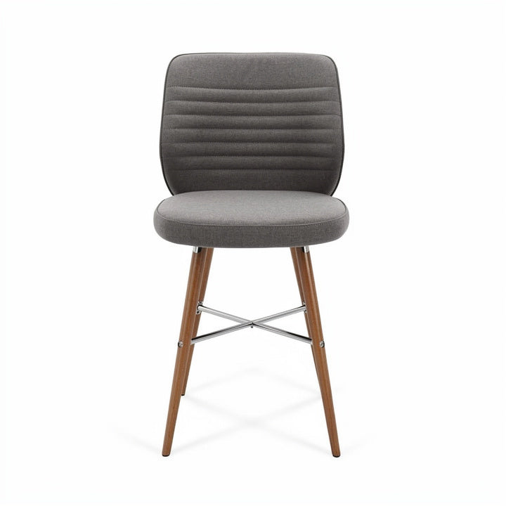 **Moderne Grijze Stoel met Houten Poten**