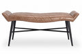 **Luxe Leren Zitting met Strakke Metaalstructuur**