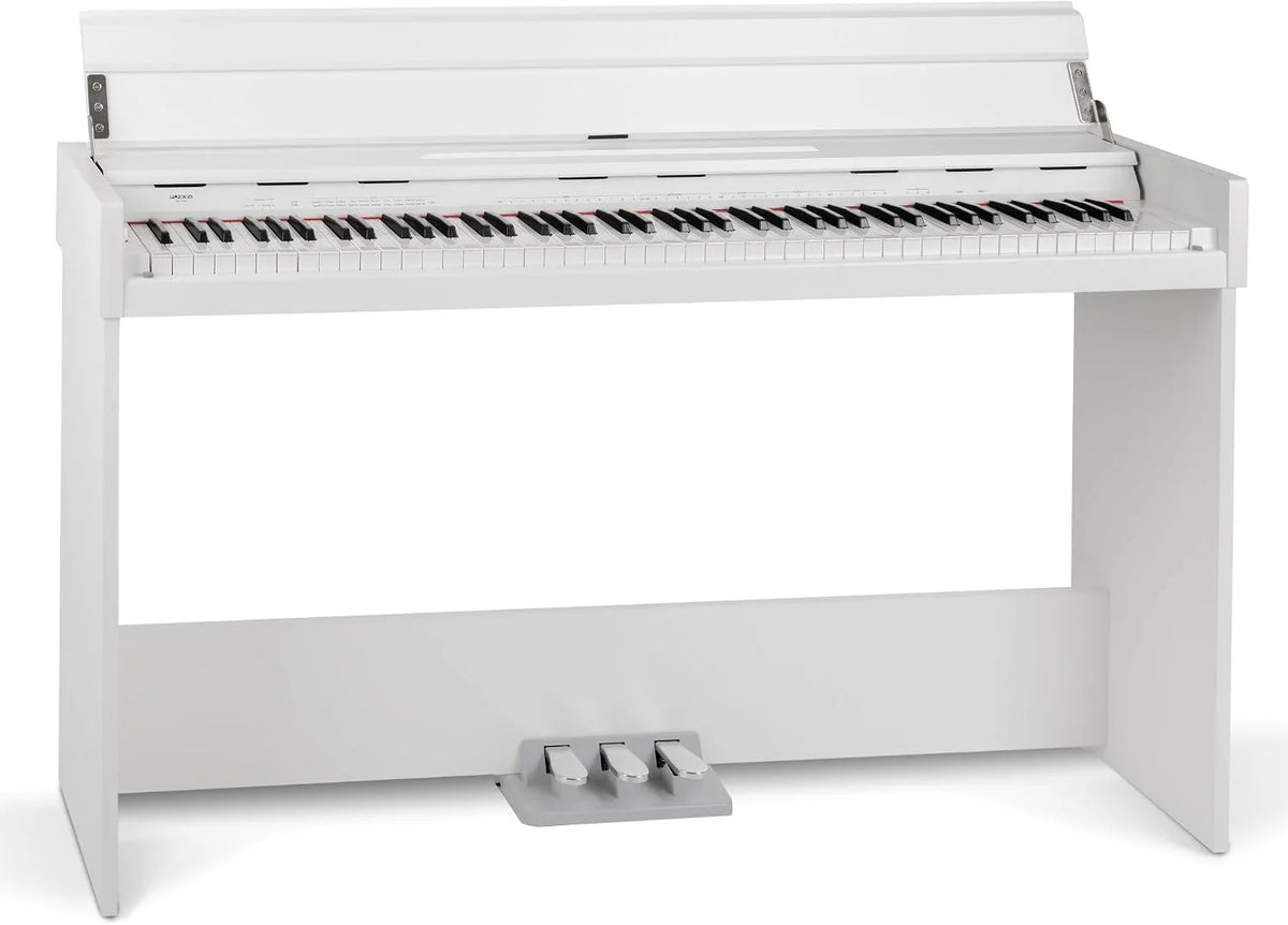 FunKey DP-1088 WM Digitale piano - Slank toetsenbord - 88 snelheidsgevoelige toetsen en 3 pedalen - 20 geluiden - Geïntegreerde stereoluidsprekers en 2 koptelefoonaansluitingen - Wit mat