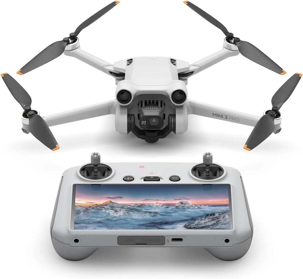 DJI Mini 3 Pro, lichte opvouwbare camera-drone met 4K/60fps-video, 48MP, 34 min vliegtijd, minder dan 249 g, voor, achter- en neerwaartse obstakelvermijding, terugkeer naar huis, drone voor beginners(DJI Mini 3 Pro (DJI RC))